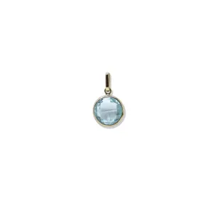 Round Sky Blue Topaz Bezel Charm