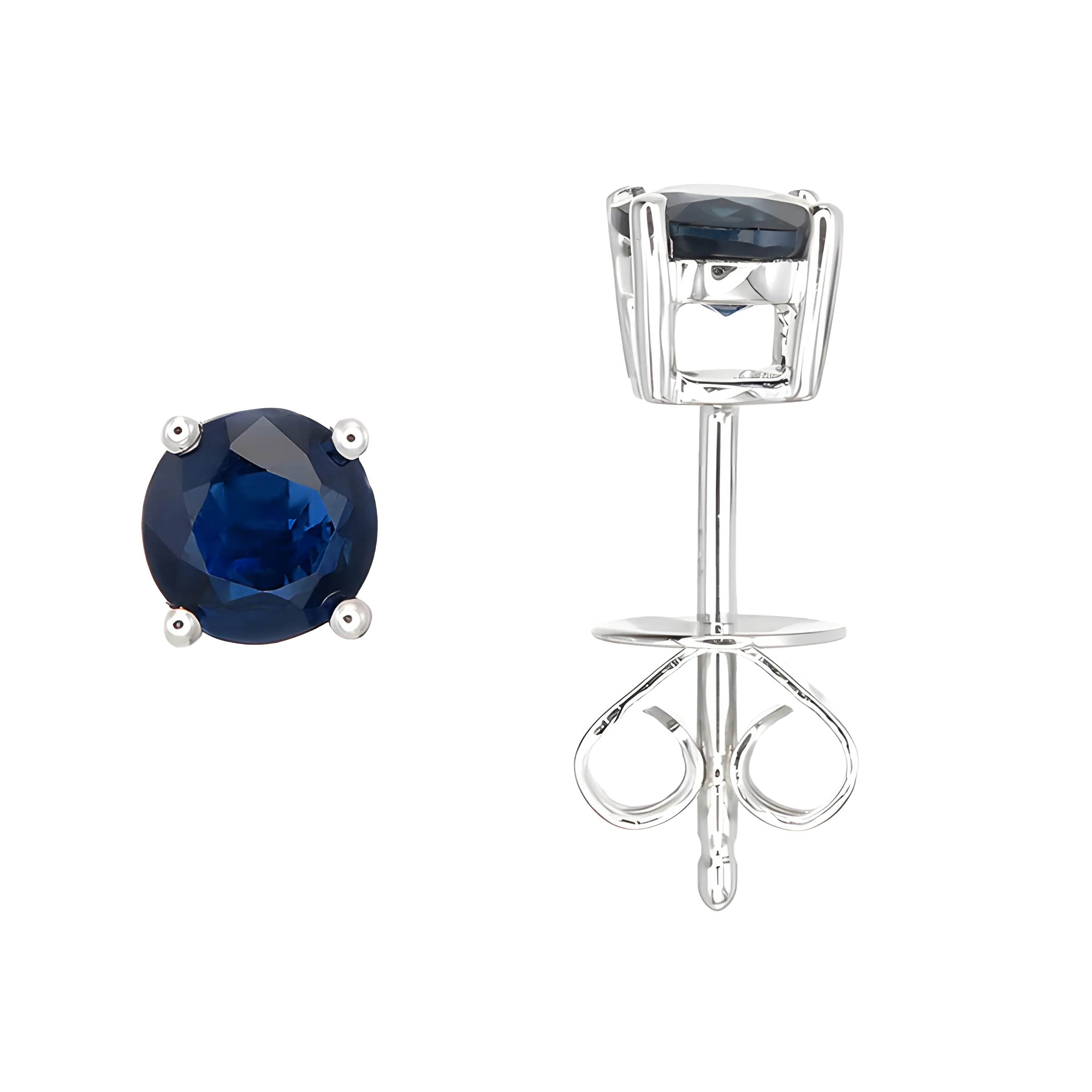 Sapphire Stud Earrings in 18k White Gold