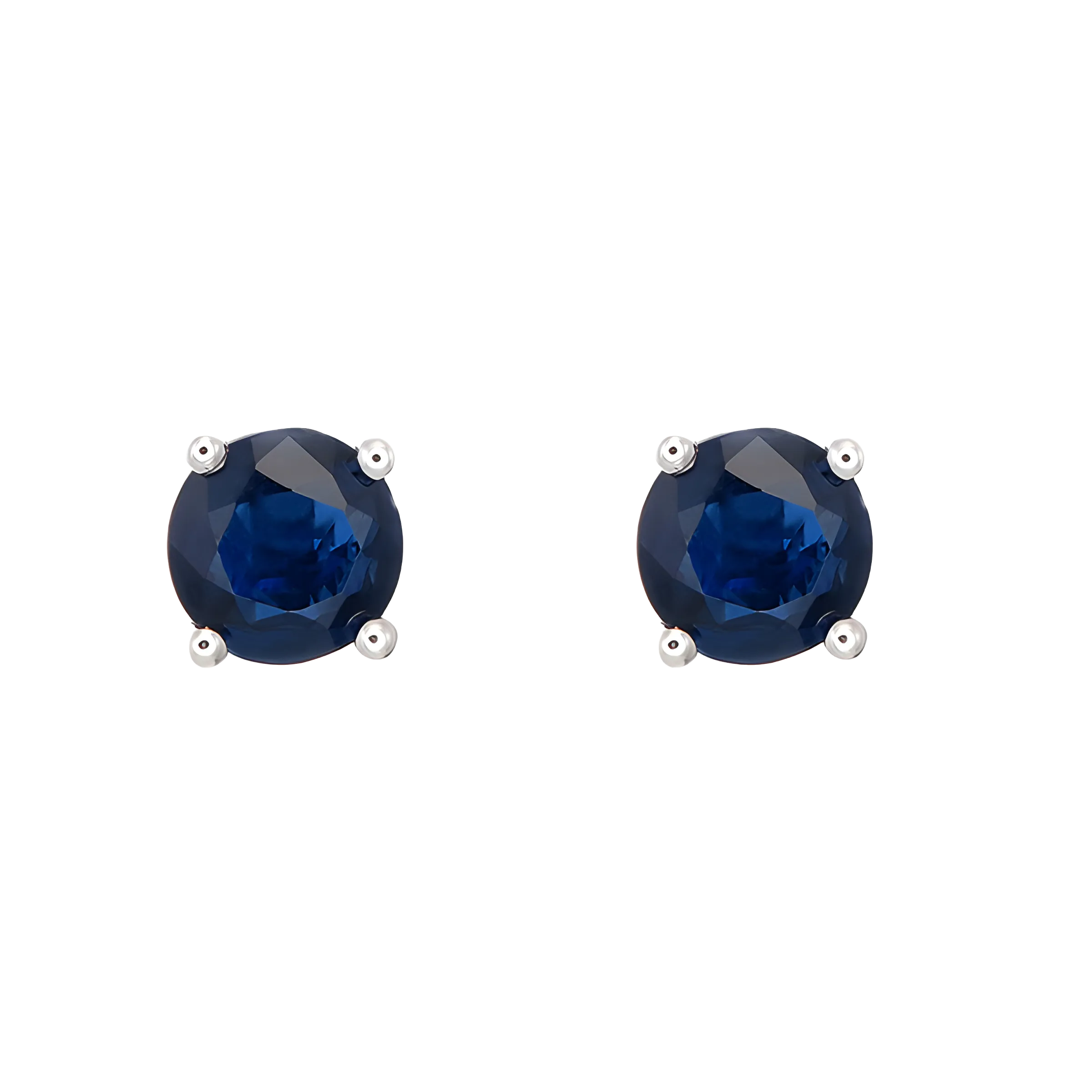 Sapphire Stud Earrings in 18k White Gold