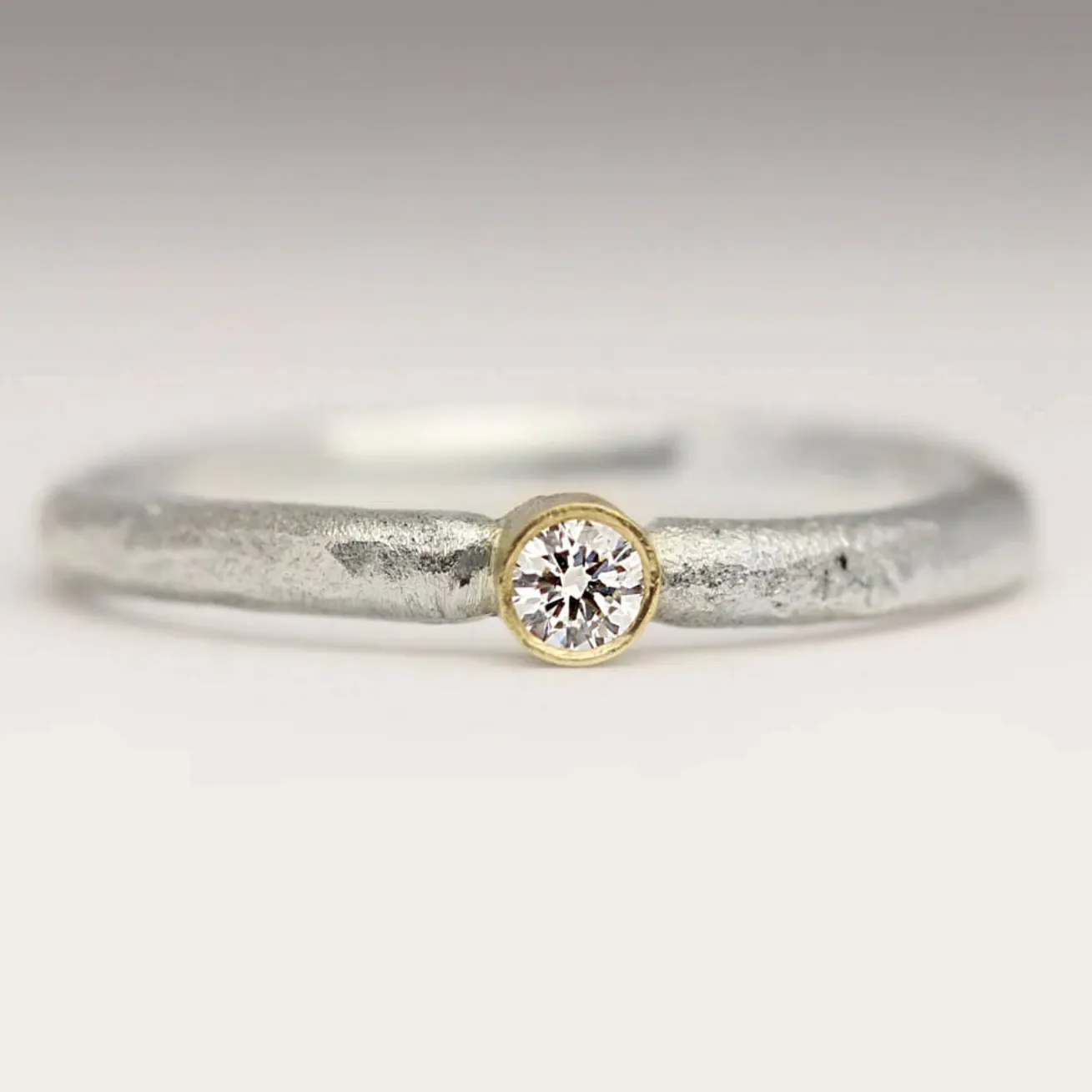 Sennen Sandcast Diamond Ring