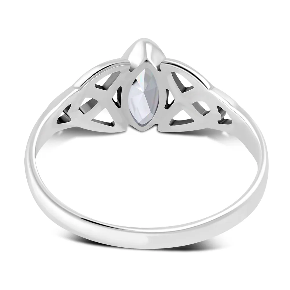 Silver Celtic Ring set w/ Clear CZ