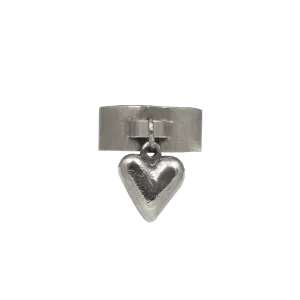 Silver Heart Charm Ring