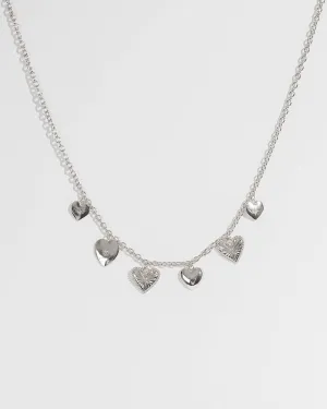 Silver Heart Pendants Necklace