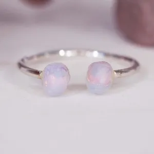 Silver Little Raw Opal Ring