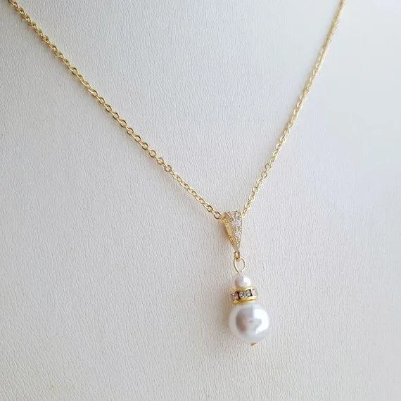 Single Pearl Necklace- Ava