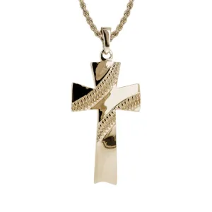 Solid Baseball Cross Necklace | Gold