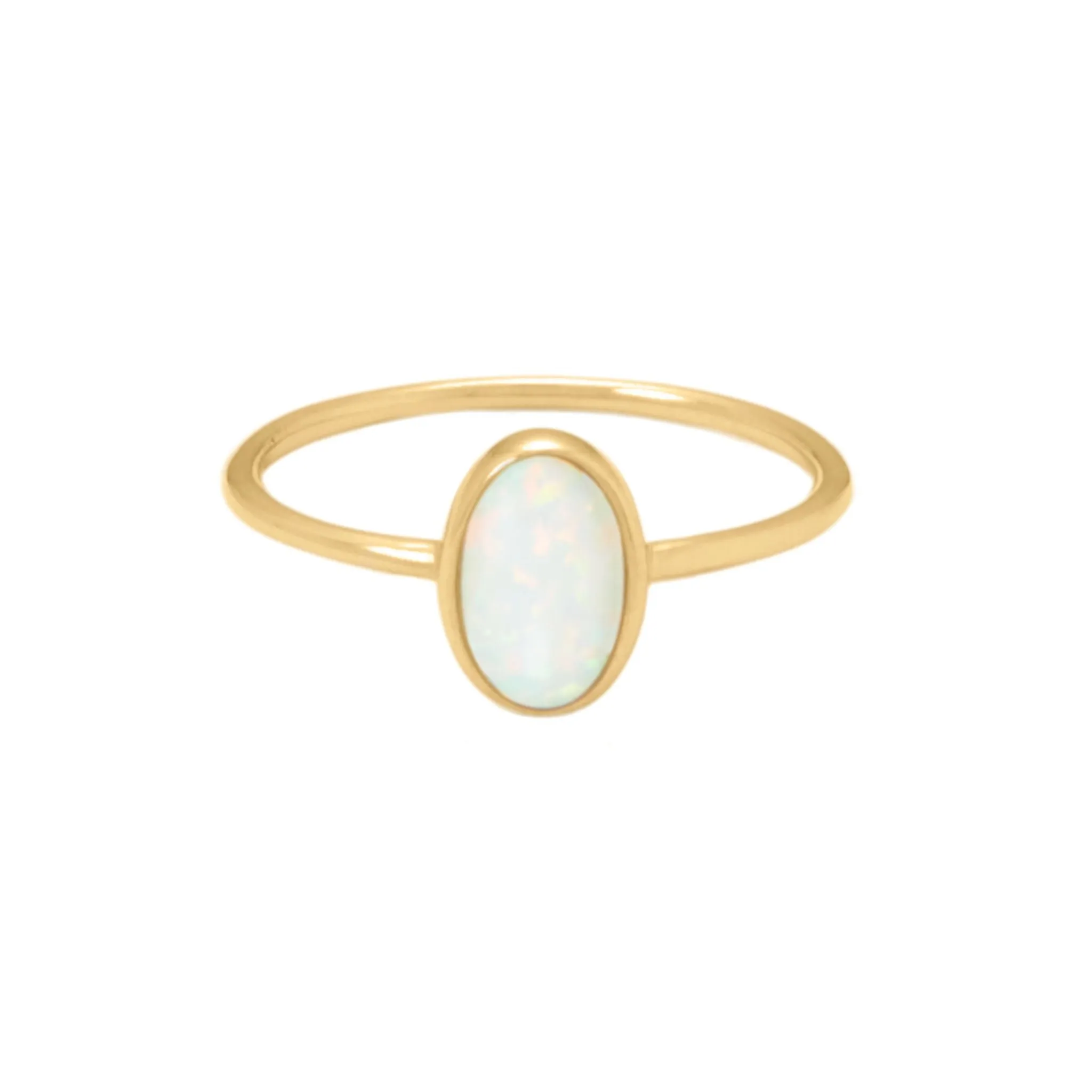 Solid Gold Opal Sunburst Ring Set