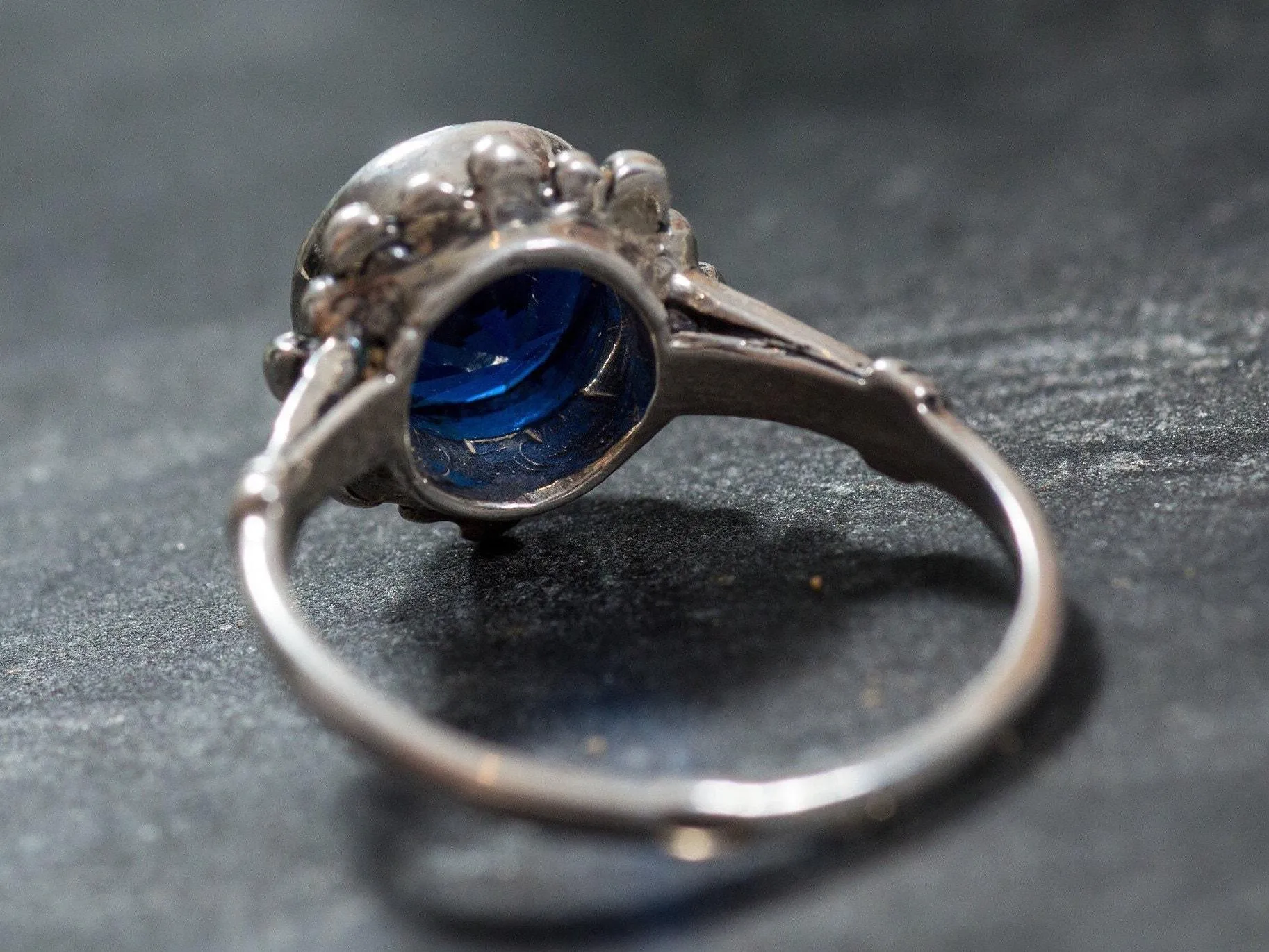 Solitaire Sapphire Ring - Royal Blue Ring, Vintage Sapphire Ring