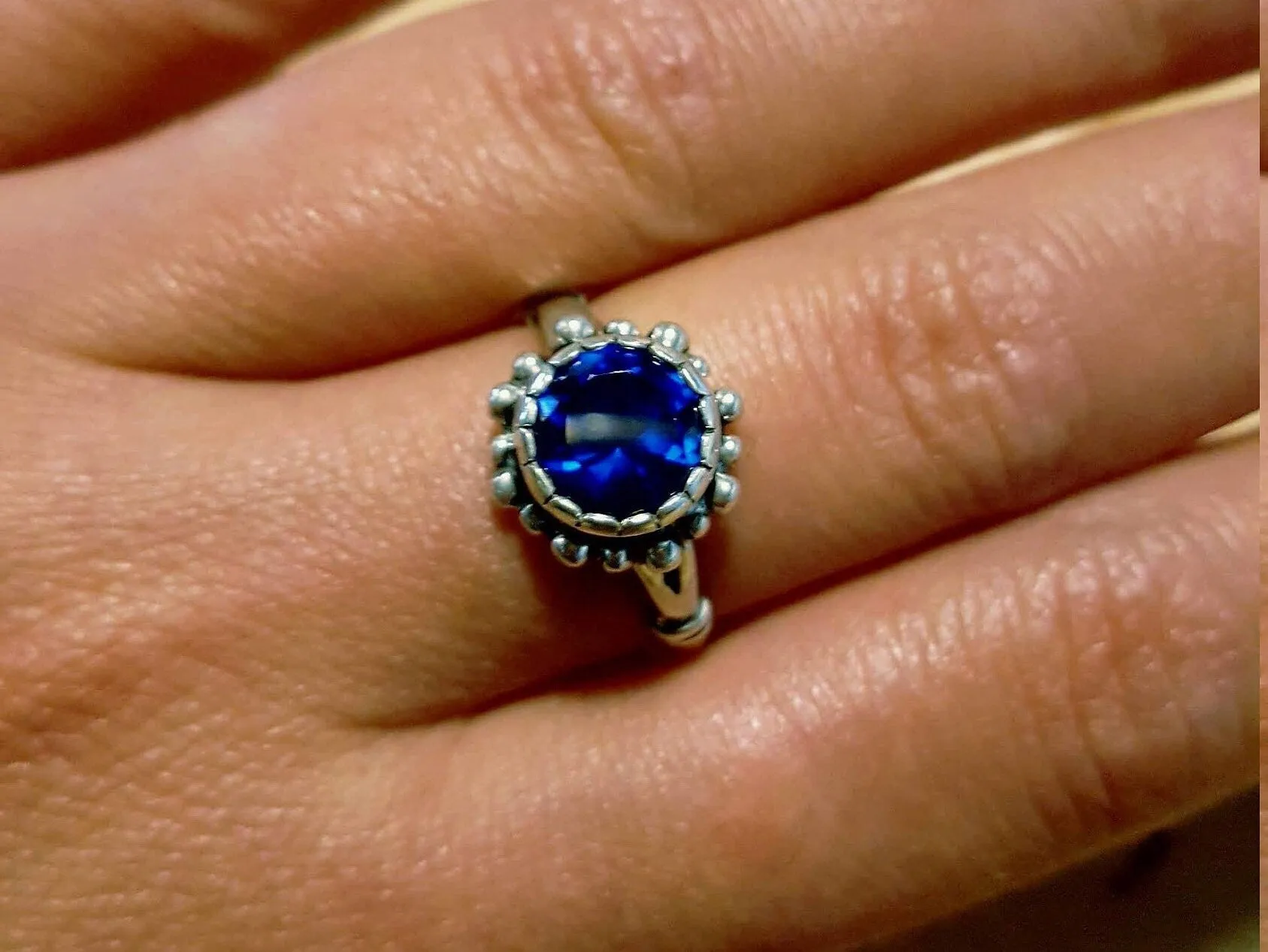 Solitaire Sapphire Ring - Royal Blue Ring, Vintage Sapphire Ring