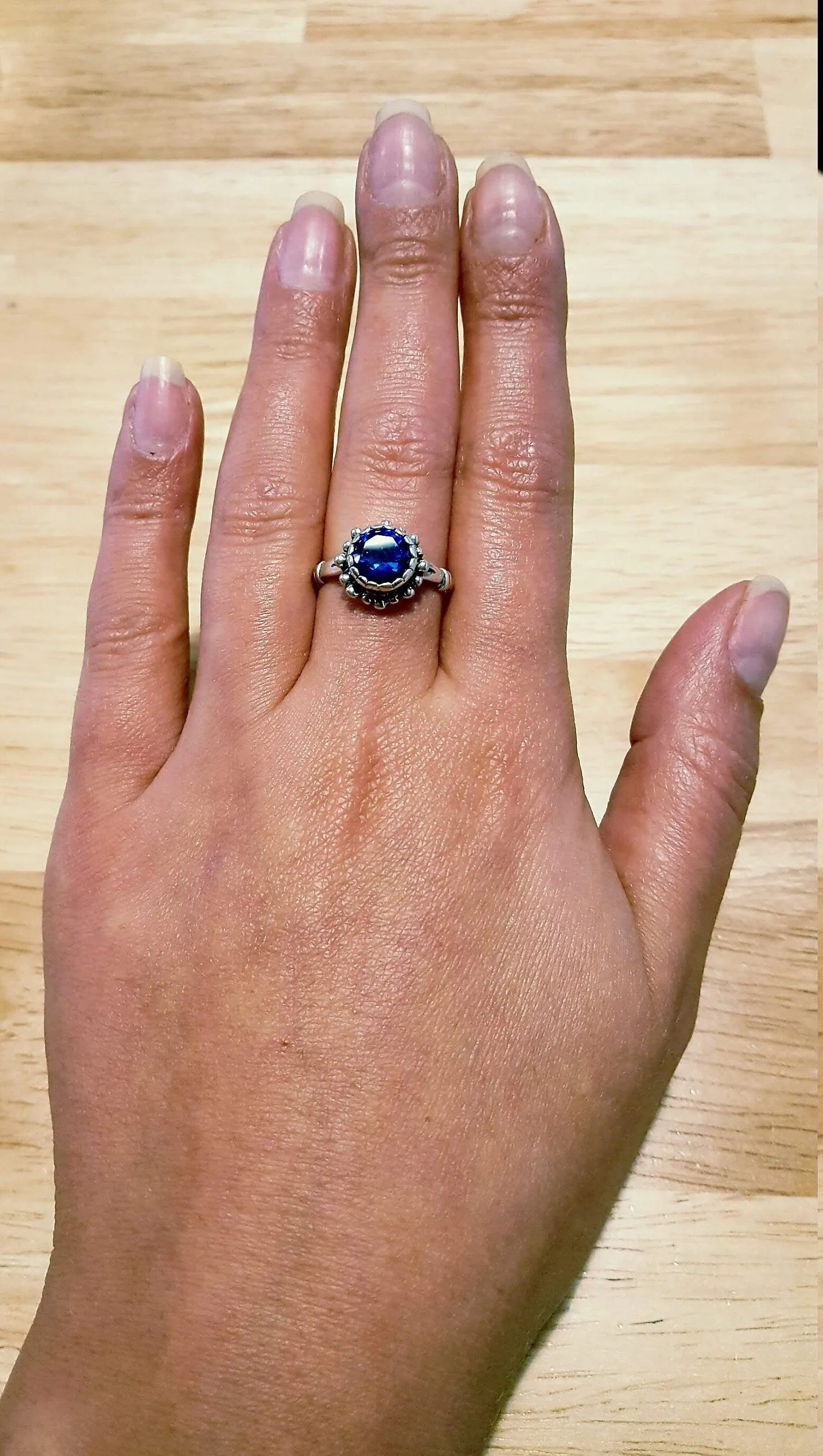 Solitaire Sapphire Ring - Royal Blue Ring, Vintage Sapphire Ring