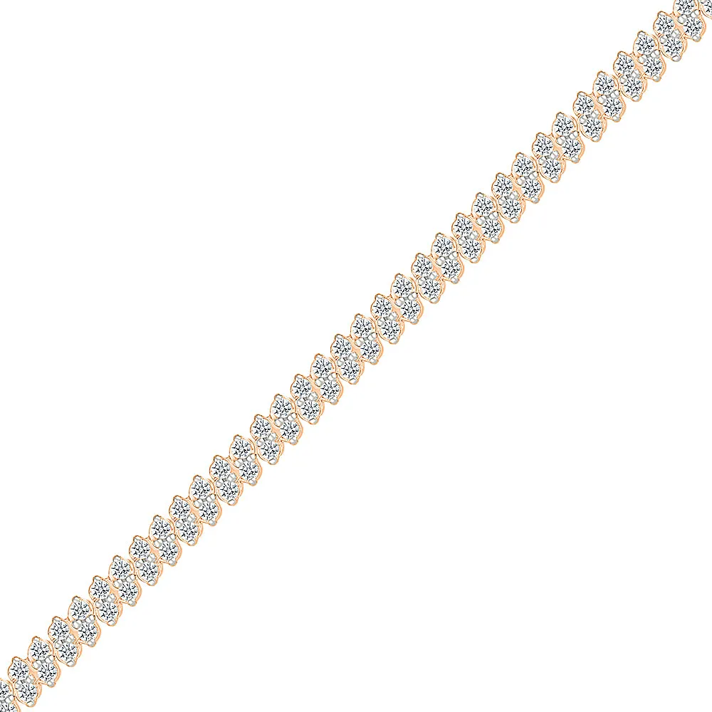 Sparkling Diamond Ripple Bracelet