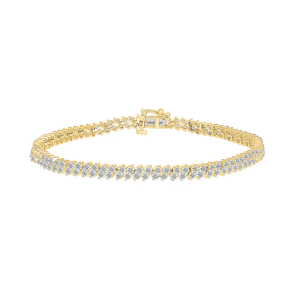 Sparkling Diamond Ripple Bracelet