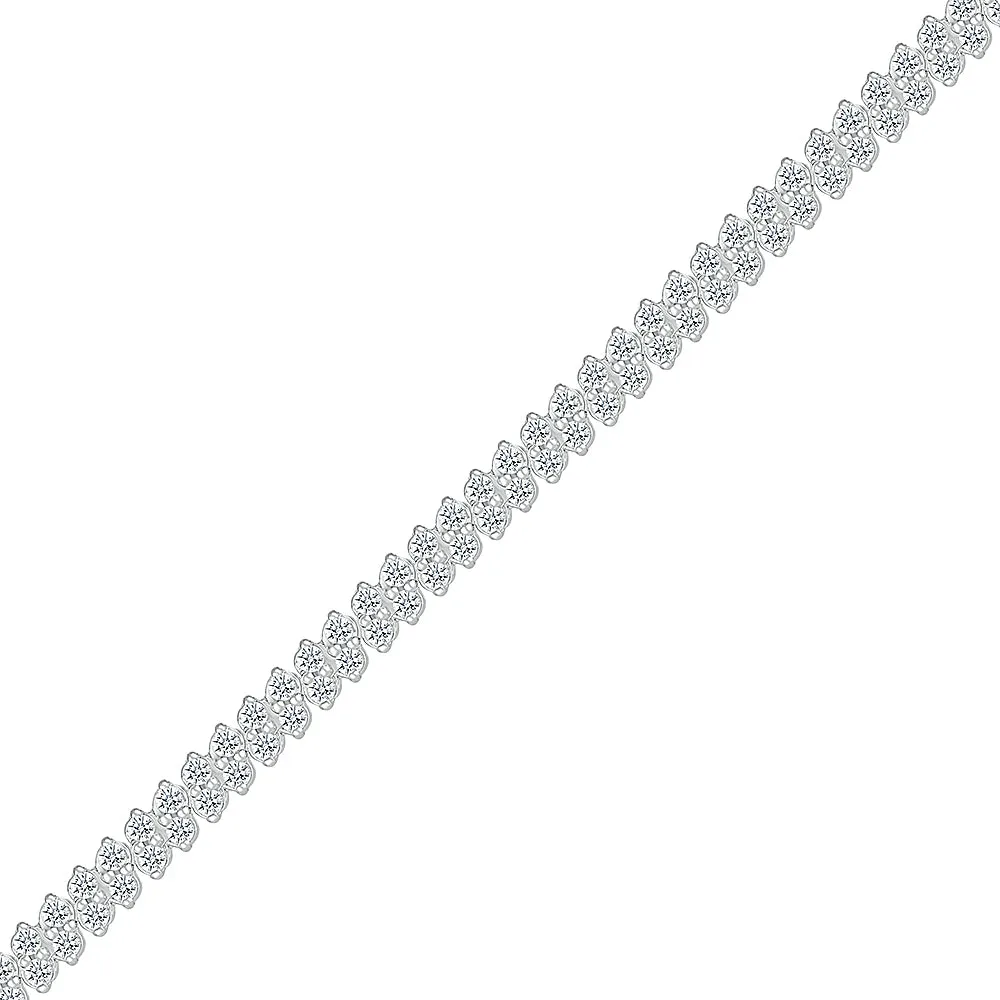 Sparkling Diamond Ripple Bracelet