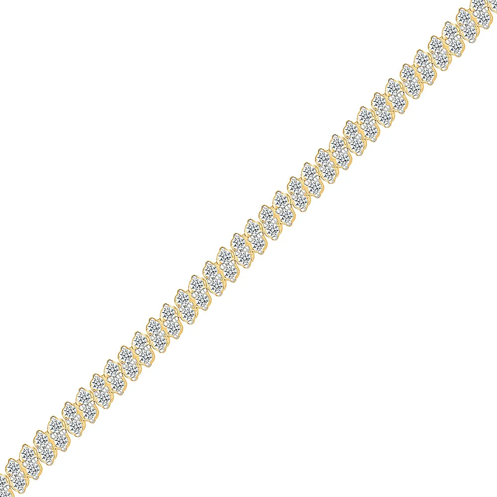 Sparkling Diamond Ripple Bracelet