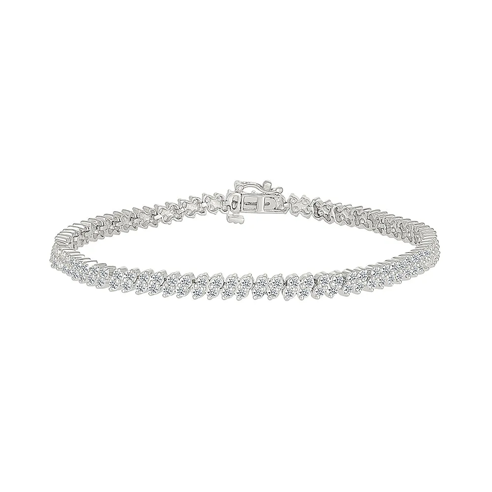 Sparkling Diamond Ripple Bracelet