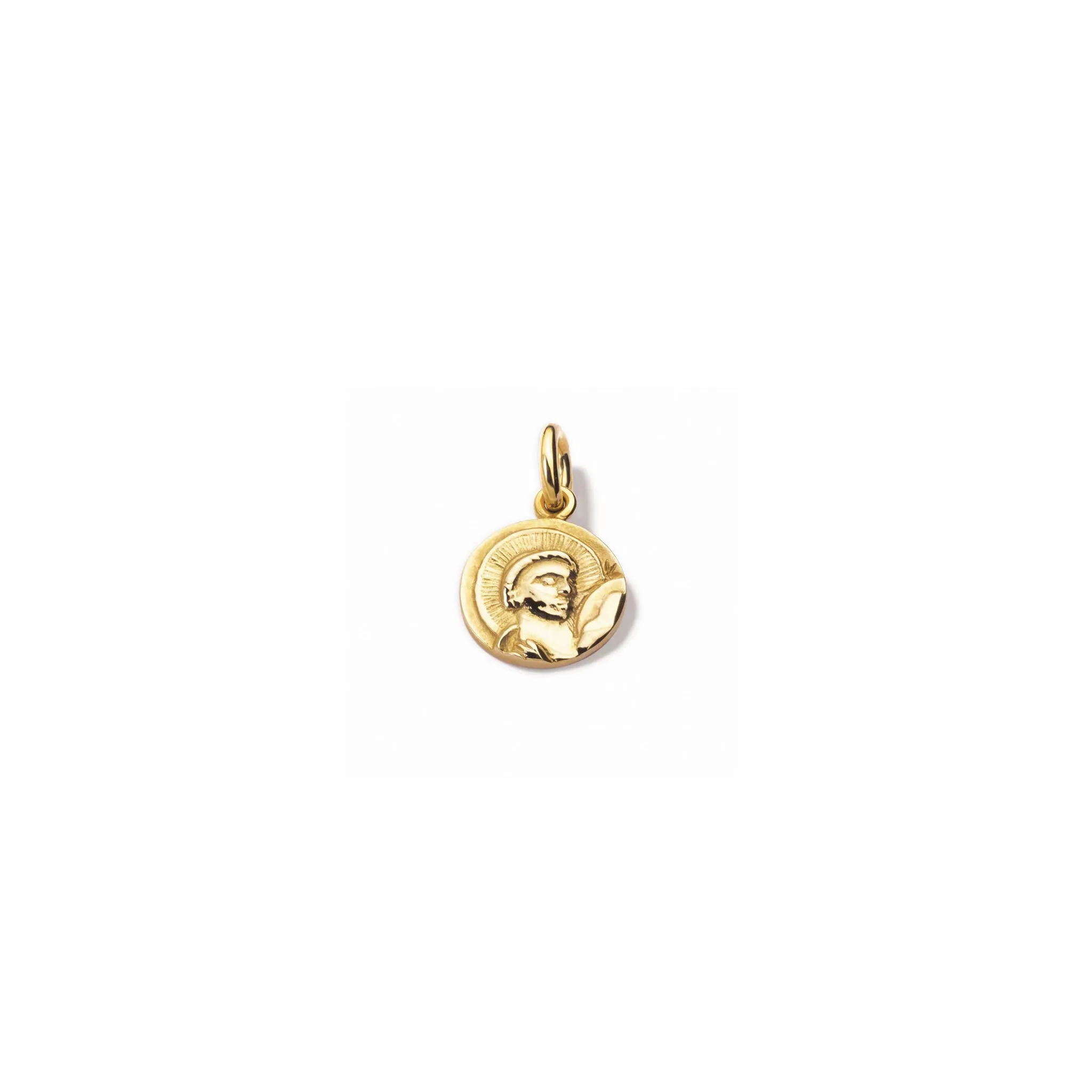 St Anthony Small Necklace Pendant Yellow Gold