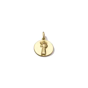 St Francis Medium Necklace Pendant Yellow Gold