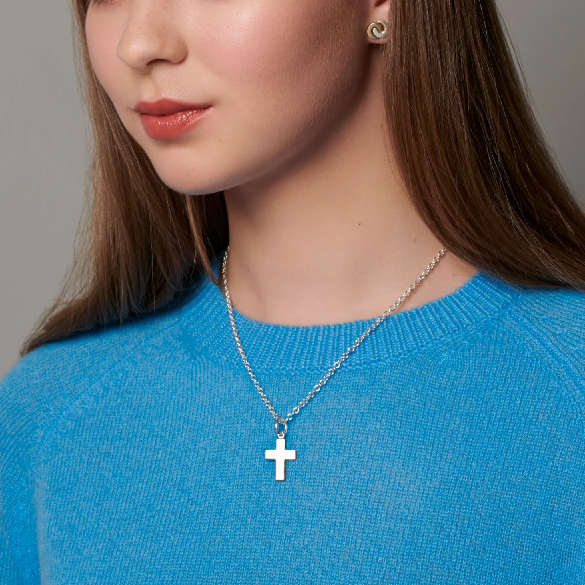 St Francoise Cross Necklace Pendant Silver