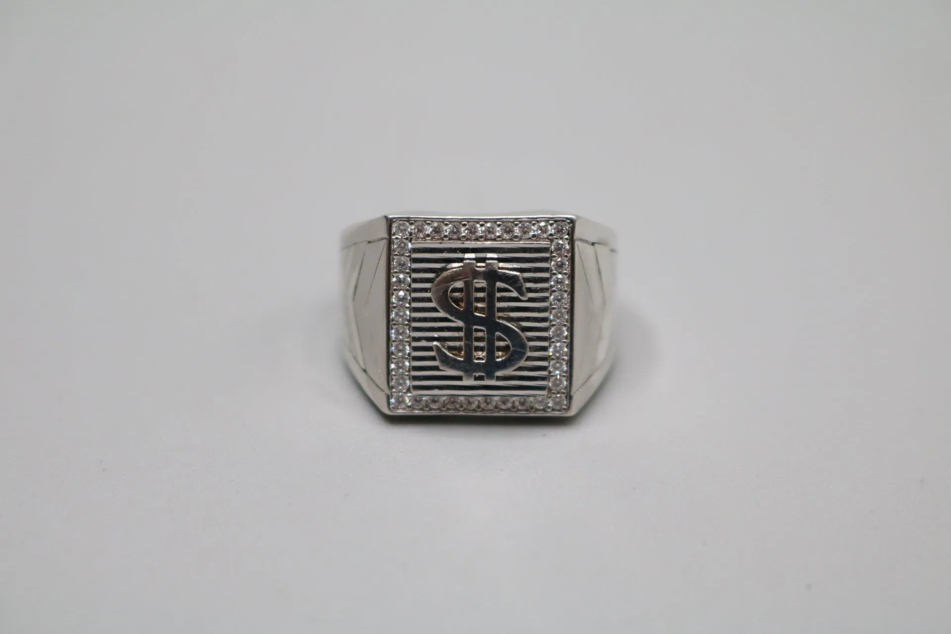 Sterling Silver Dollar Symbol Ring (Size 10)