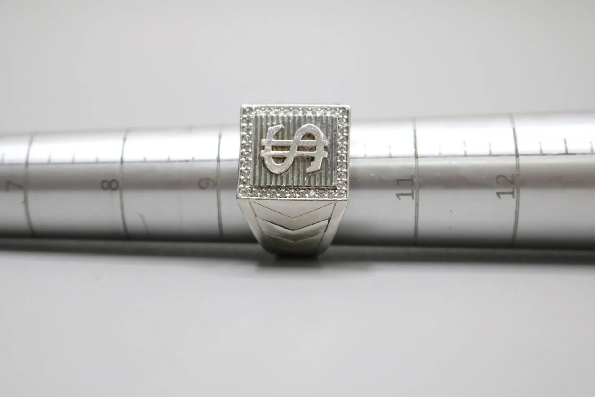 Sterling Silver Dollar Symbol Ring (Size 10)