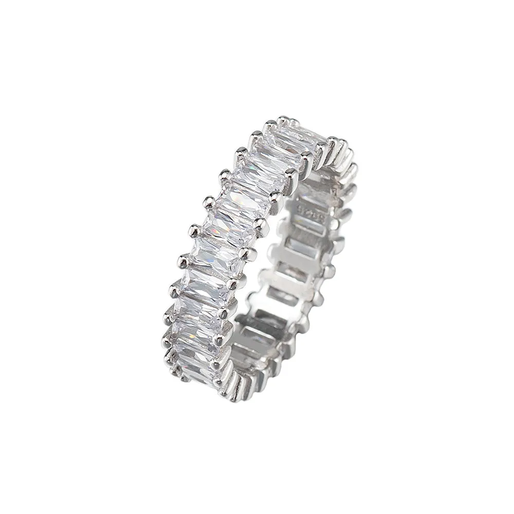 Sterling Silver Multi Baguette Band Ring