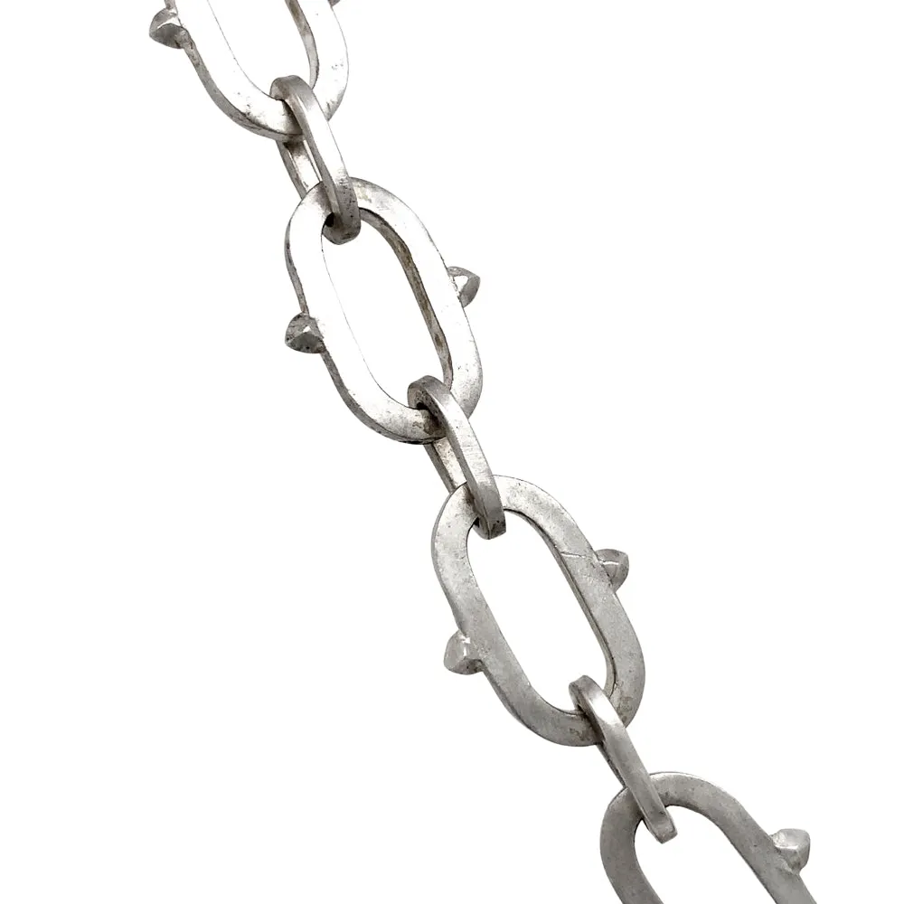 Sterling Silver Spiked Statement Chain - "Valor"