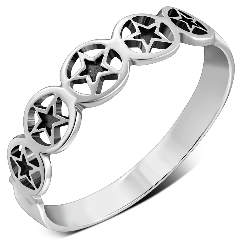 Sterling Silver Stars Ring