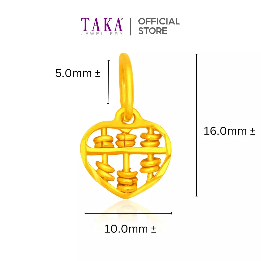 TAKA Jewellery 916 Gold Pendant Heart Abacus