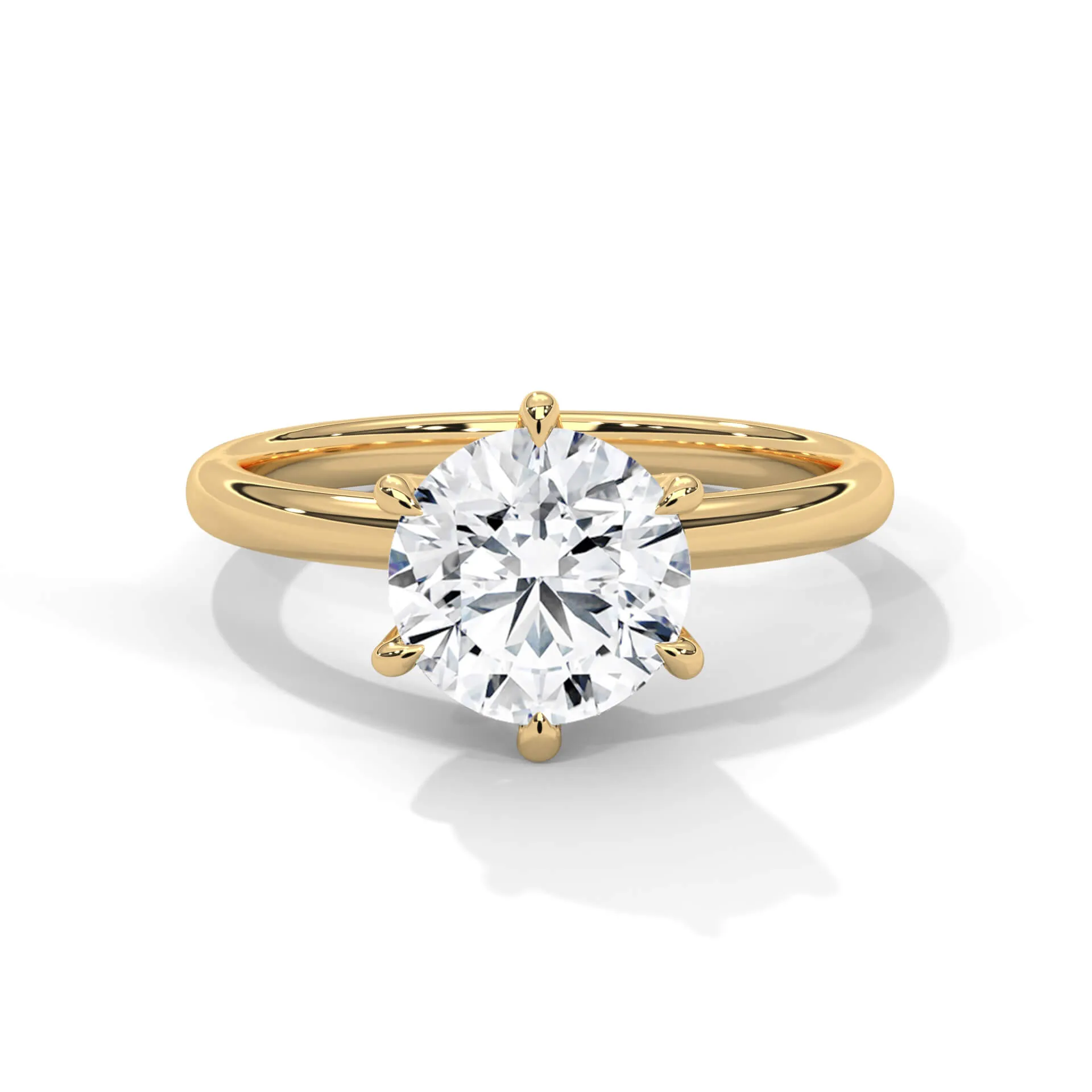 Tifaro 2 Carat Solitaire Silver Ring | 22Kt Gold Vermeil