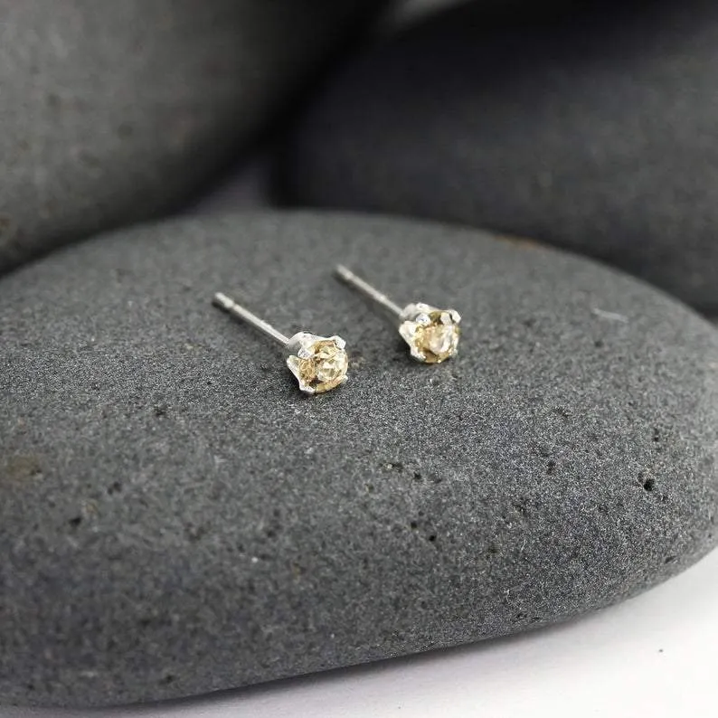 Tiny Yellow Sapphire Studs