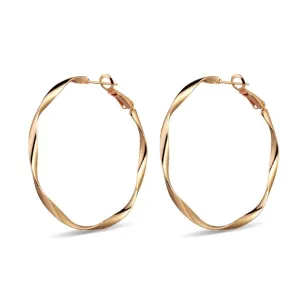 Twist Hoop Earrings Gold