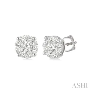 White Gold "Lovebright" Diamond Studs- .15CTW