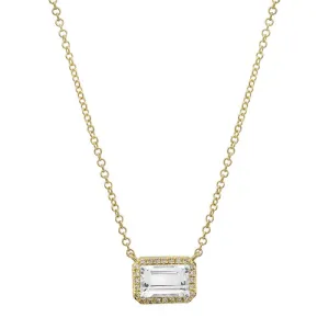 White Topaz Diamond Necklace