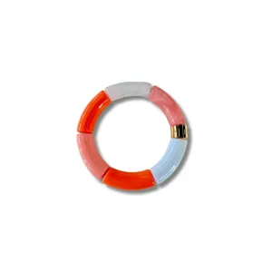 Zafino - Tube Bangle (Coral/Gold)